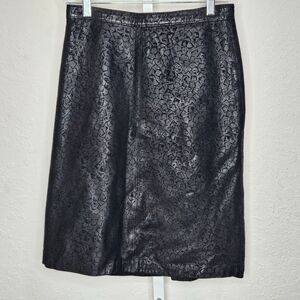 Vintage Winlit Black Embossed Leather Moto Y2K Skirt Size XS S
